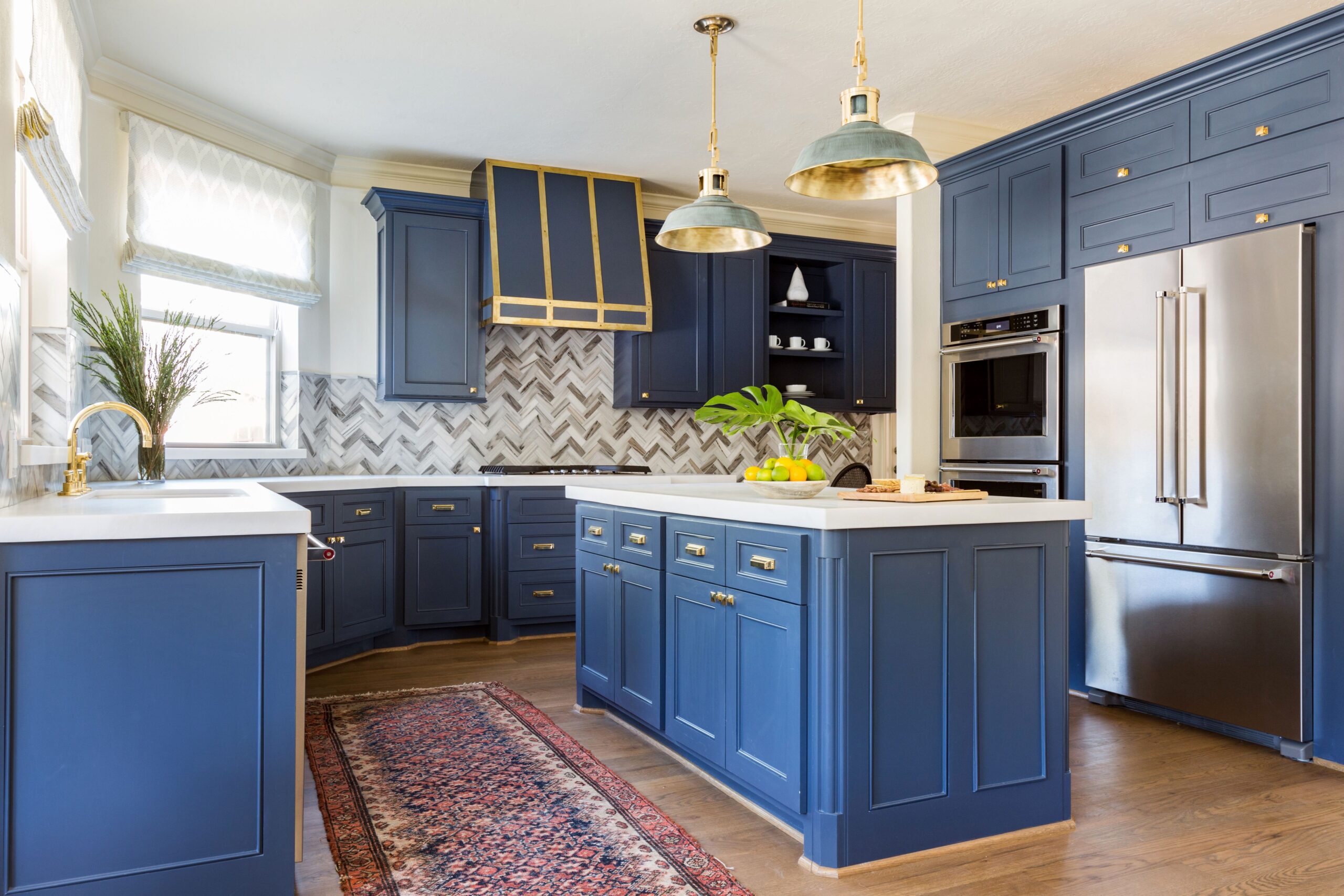 Smoky Blue Kitchen Cabinets 1
