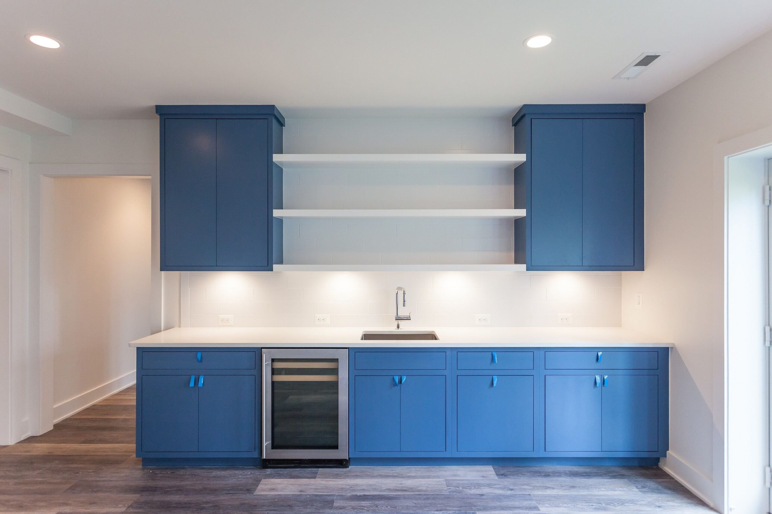 Smoky Blue Kitchen Cabinets 2