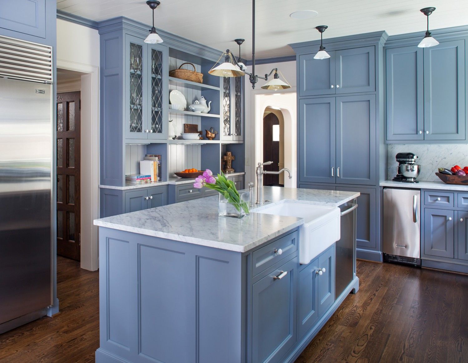 Smoky Blue Kitchen Cabinets 5