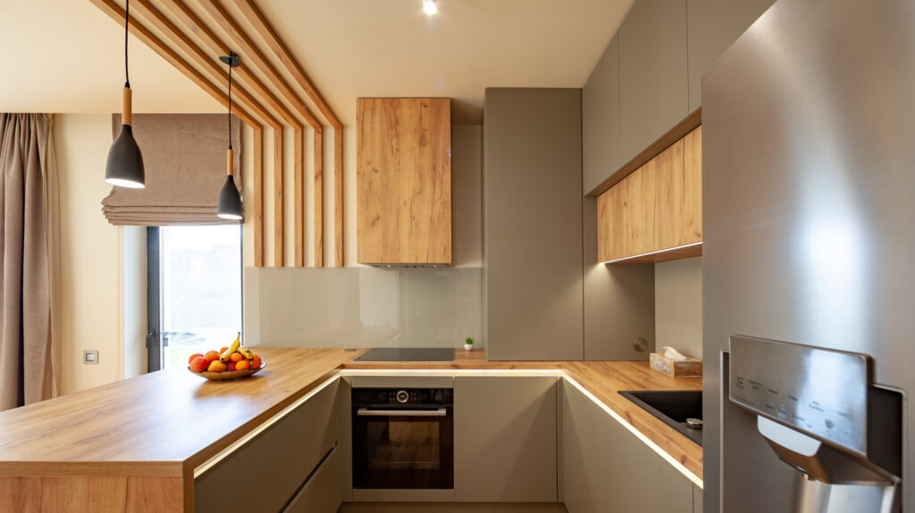 Butcher Block Countertop with Backsplashes