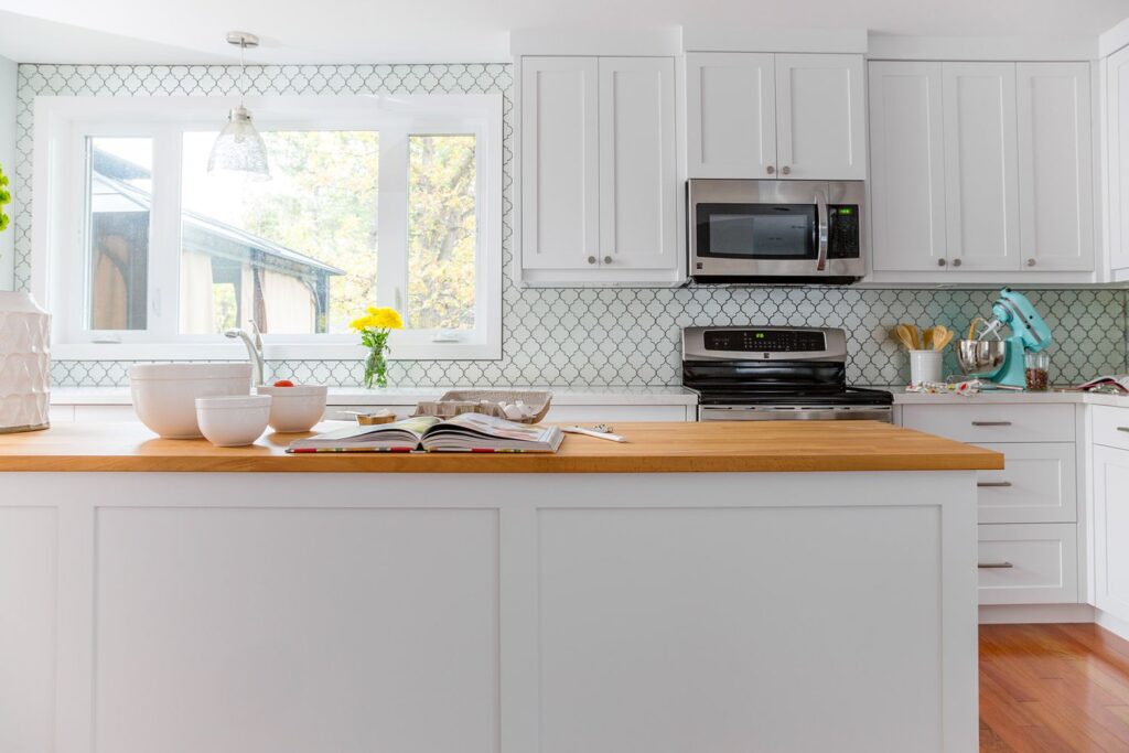 Butcher Block Countertop with Backsplashes 6