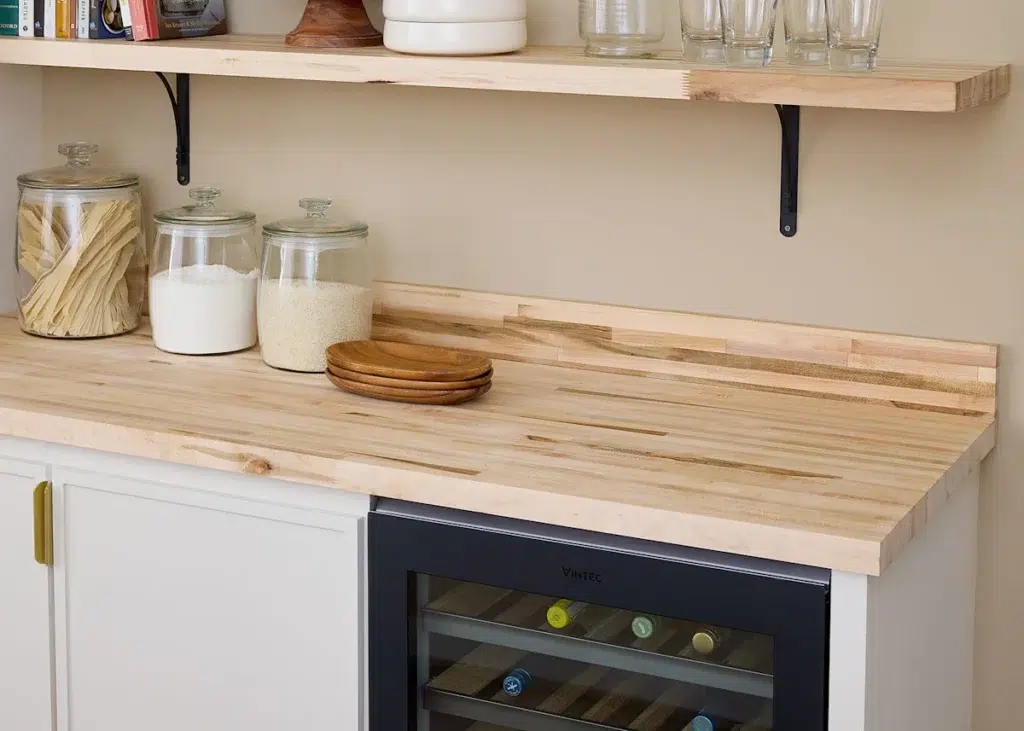 Butcher Block Countertop with Backsplashes 7