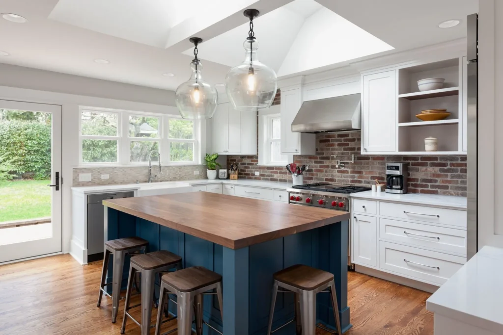 Farmhouse Kitchen Brick Backsplash 11