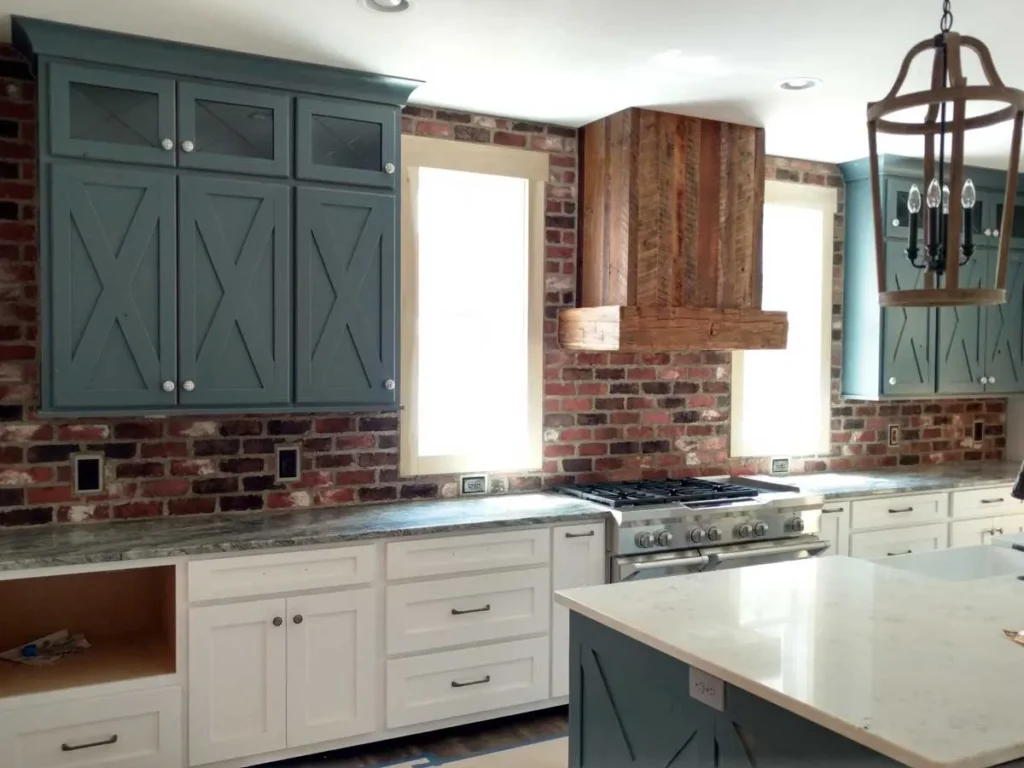 Farmhouse Kitchen Brick Backsplash 12