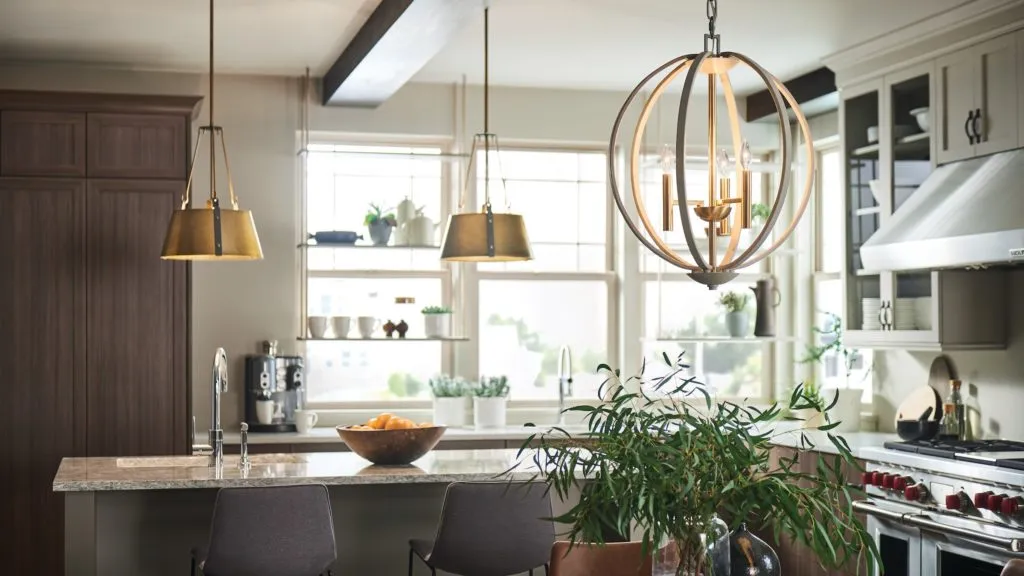 Pendant lights over kitchen islands for a modern touch