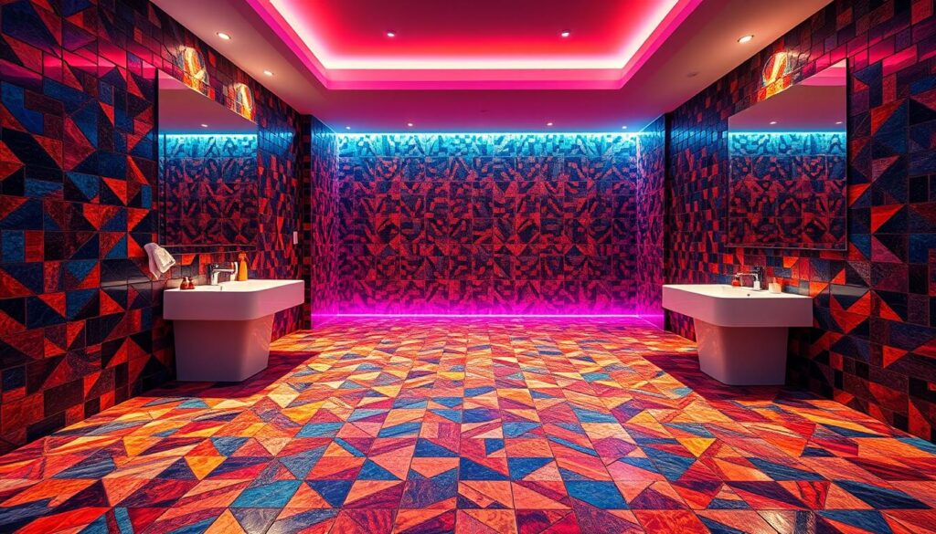creative tile color lighting
