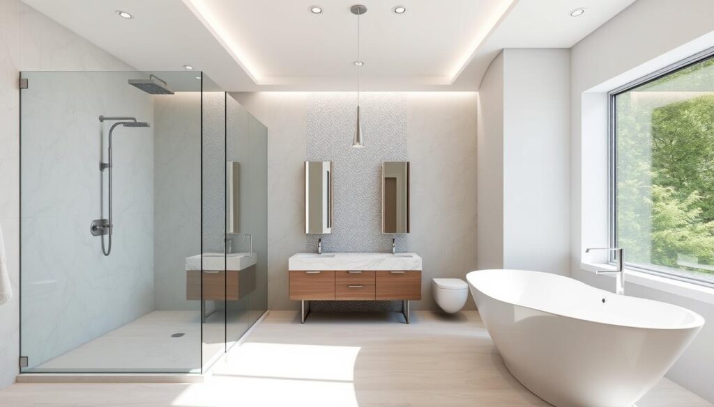 innovative shower and tub layouts
